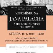 Plakát k Vzpomínce na Jana Palacha na Václavském náměstí